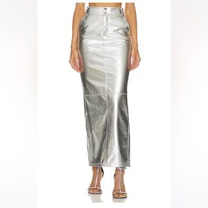 Silver Metallic maxi Skirt